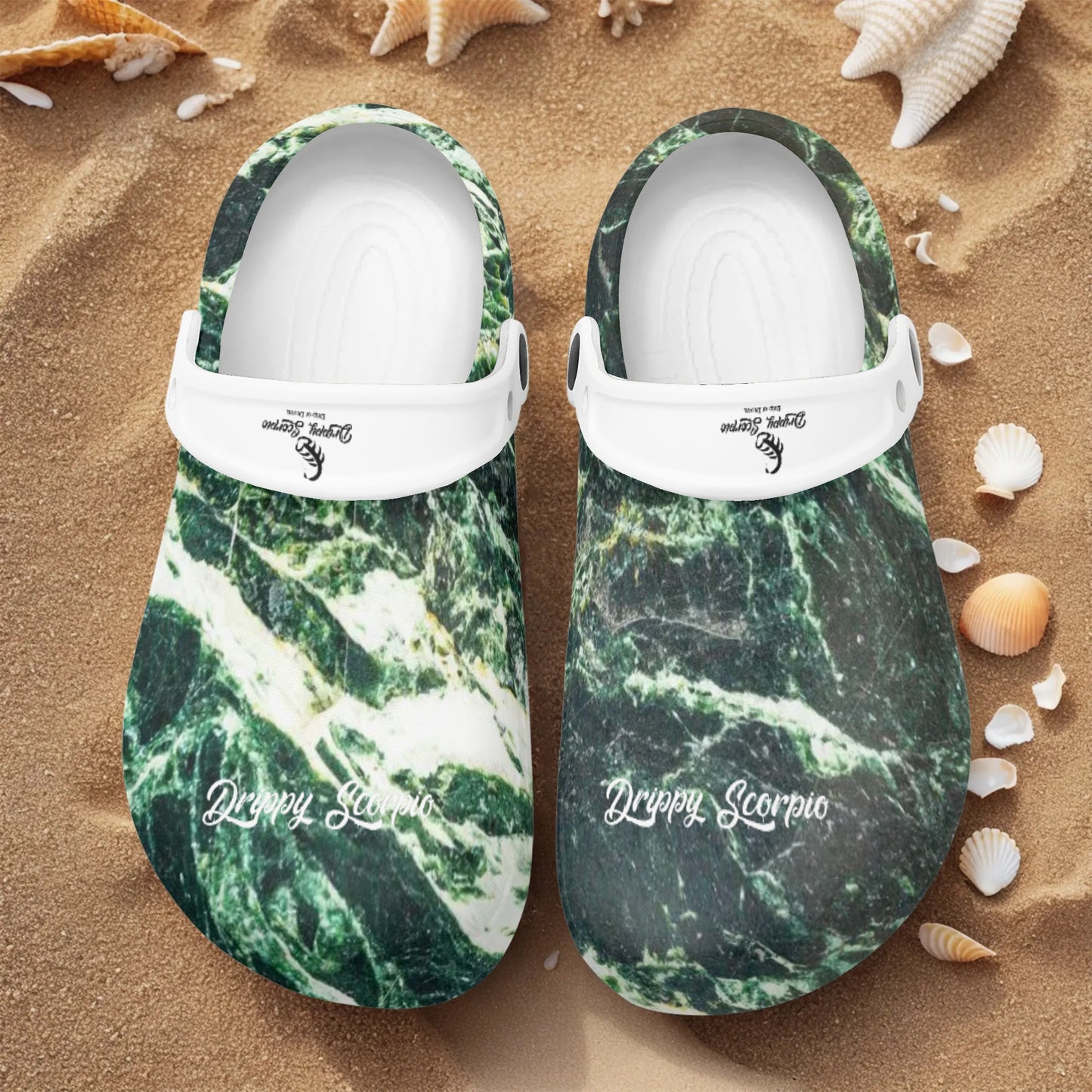 Green Storm Croc Sandals