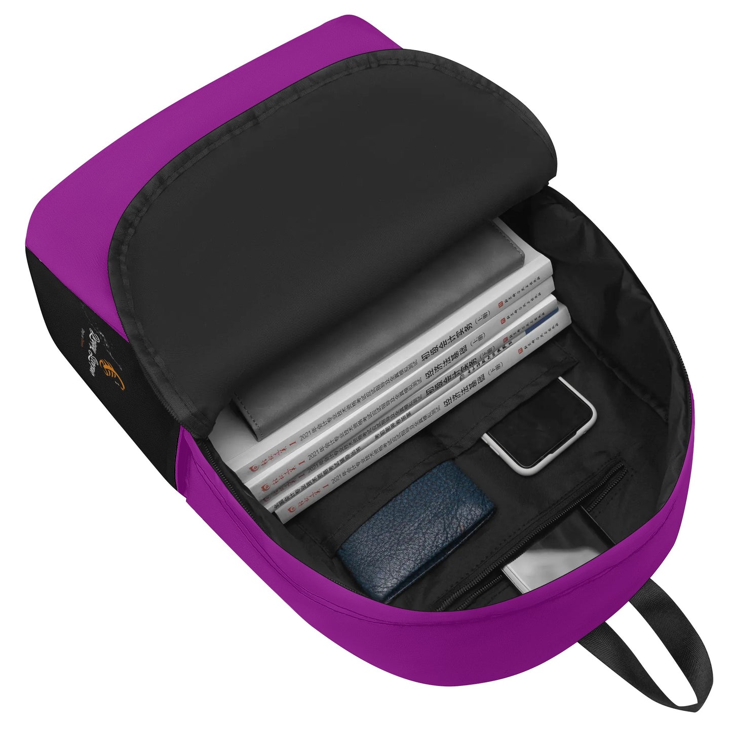 Purple Half Printing Laptop Backpack