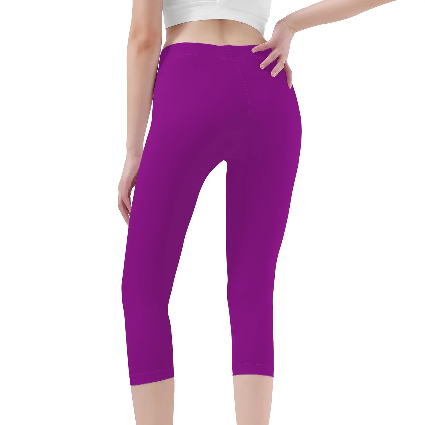 Purple Womens Workout Capris Leggings Yoga Pants