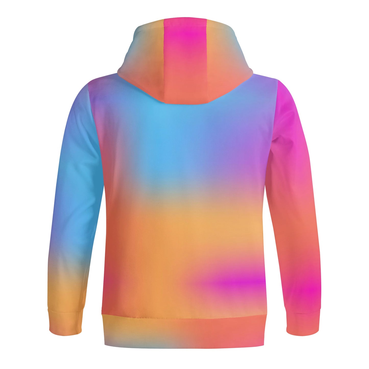 Rainbow Ombre Turtleneck Hoodie Streetwear