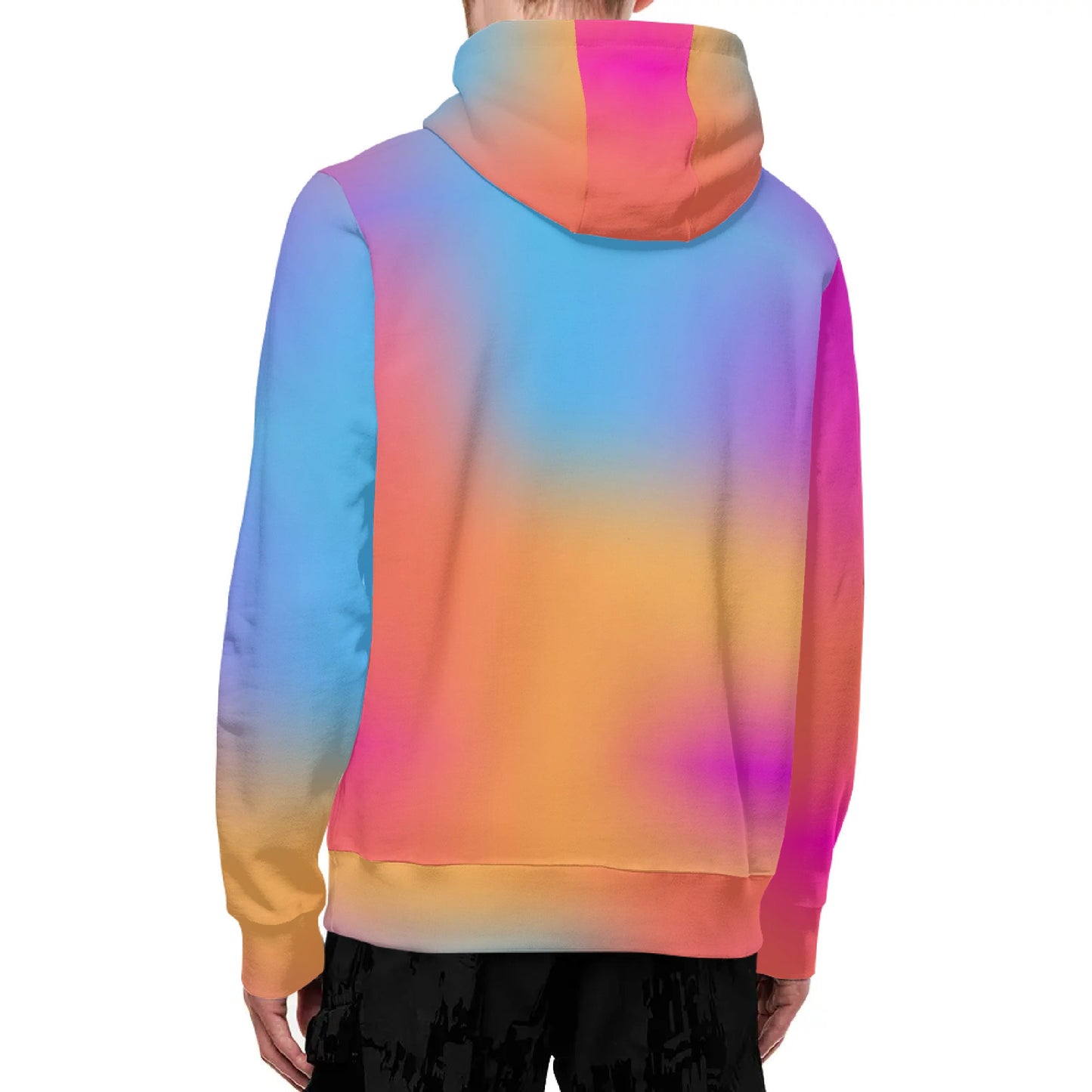 Rainbow Ombre Turtleneck Hoodie Streetwear
