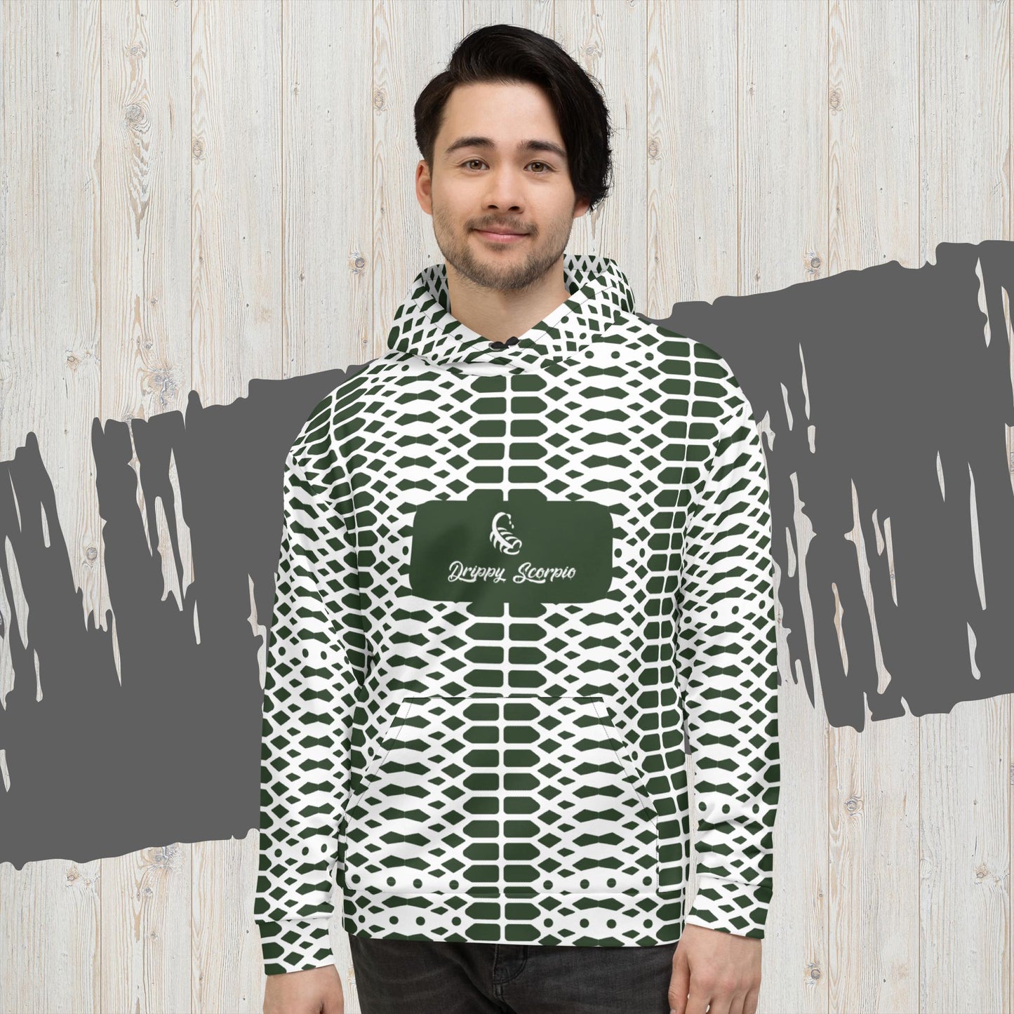 White-Green Rattler Hoodie