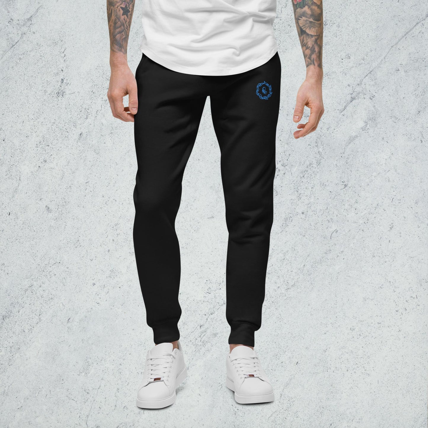 Drippy Blue Embroidered Sweatpants