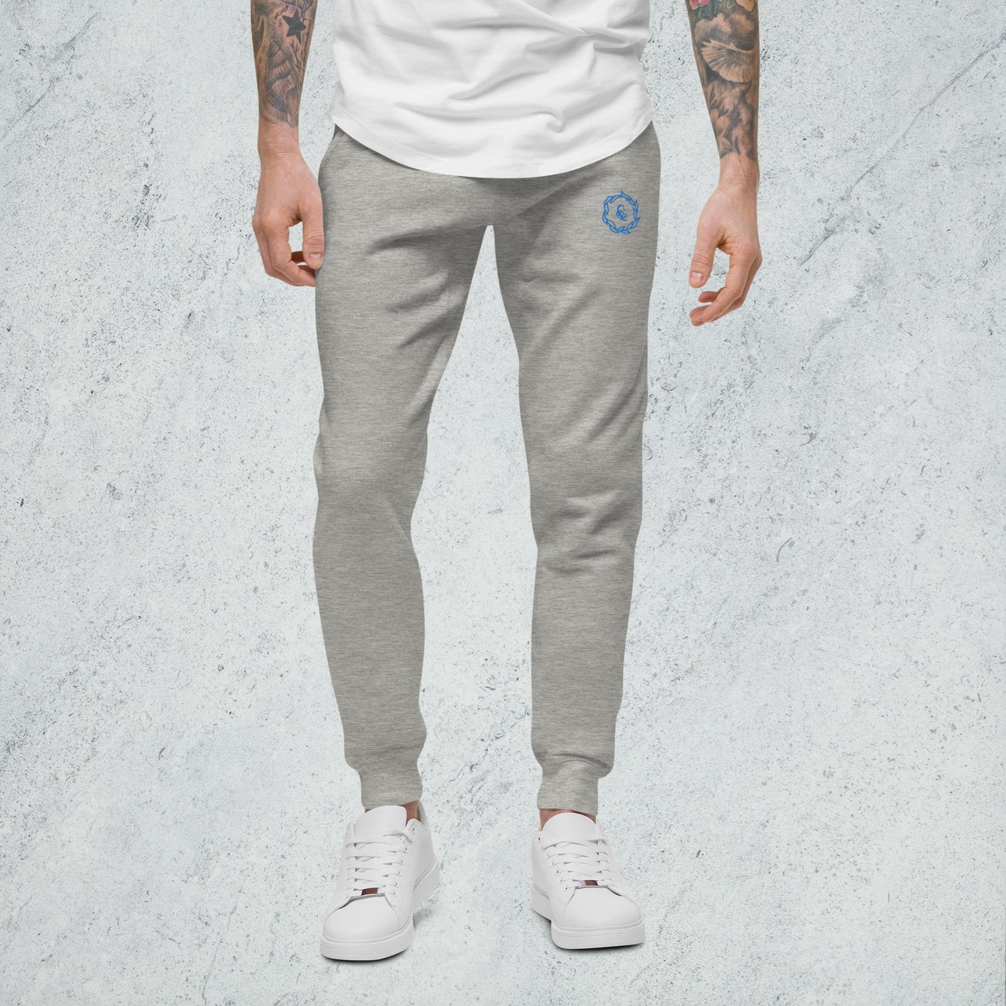 Drippy Blue Embroidered Sweatpants