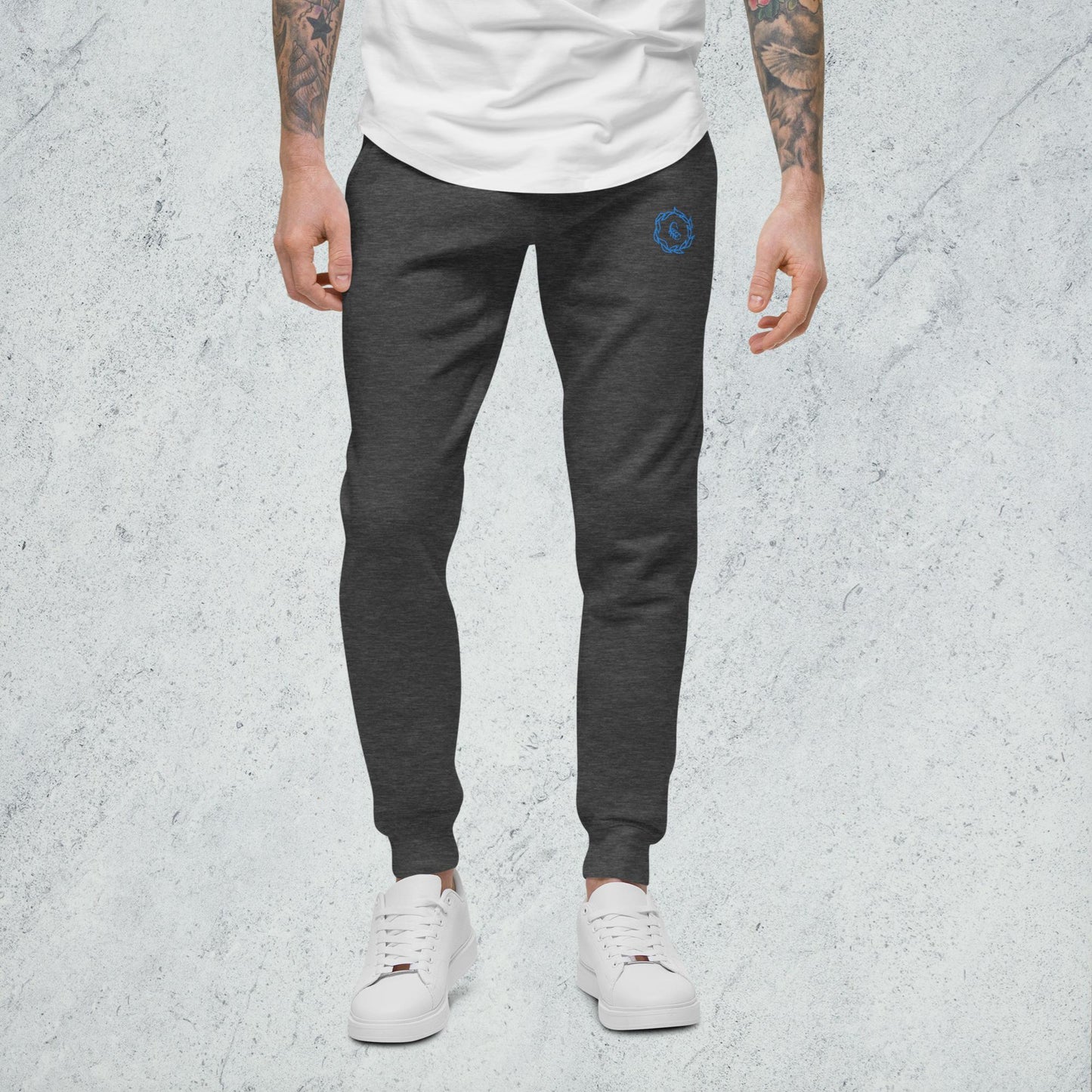 Drippy Blue Embroidered Sweatpants