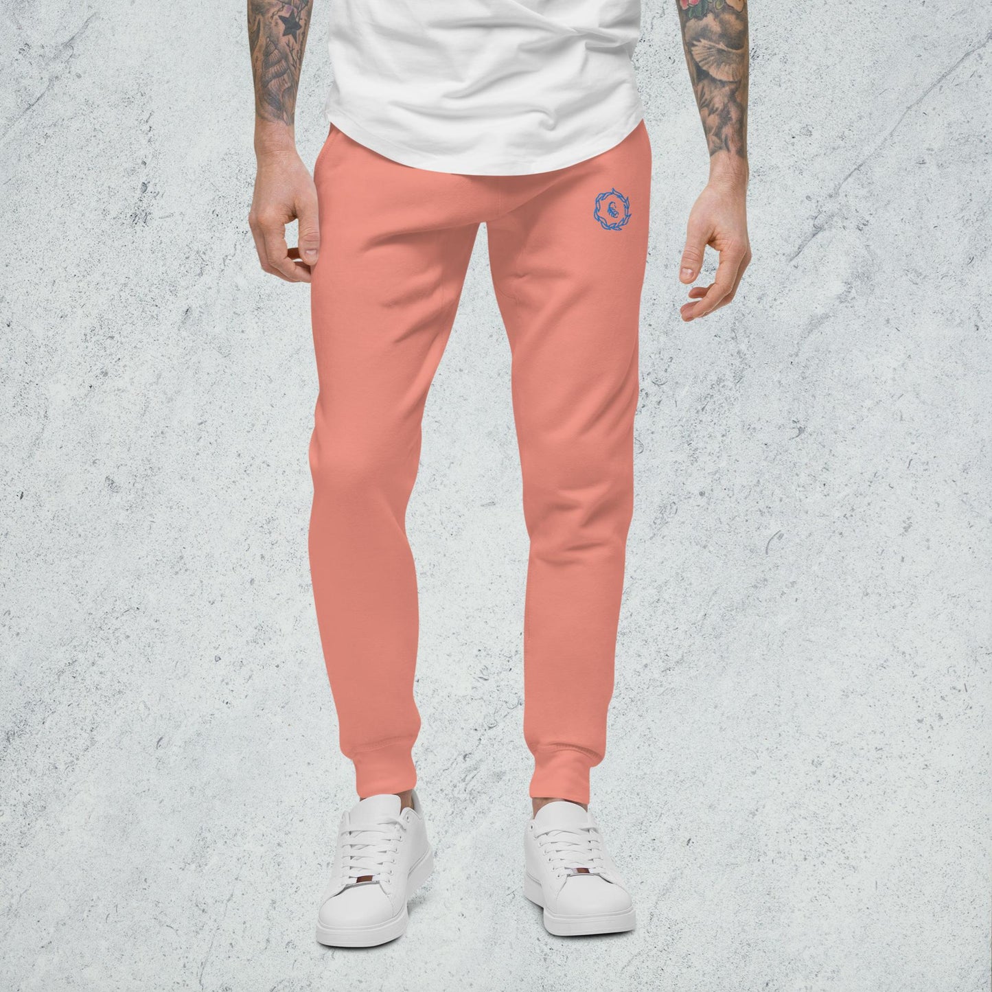 Drippy Blue Embroidered Sweatpants