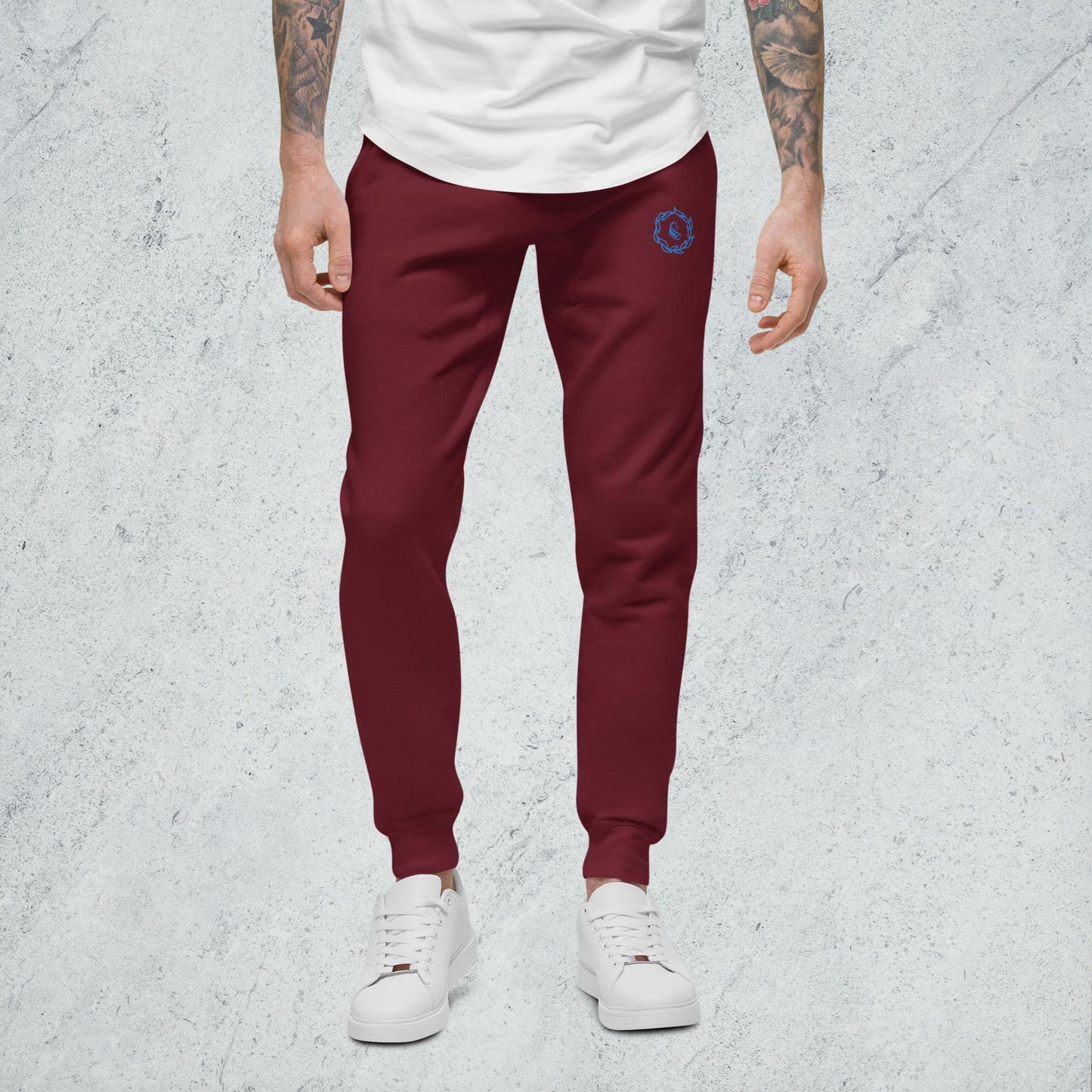 Drippy Blue Embroidered Sweatpants