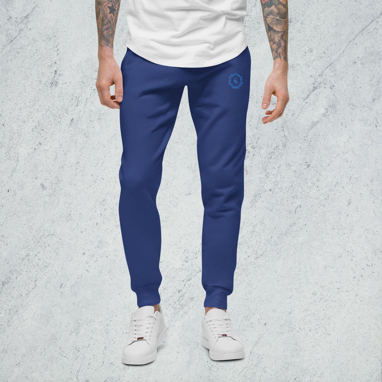 Drippy Blue Embroidered Sweatpants