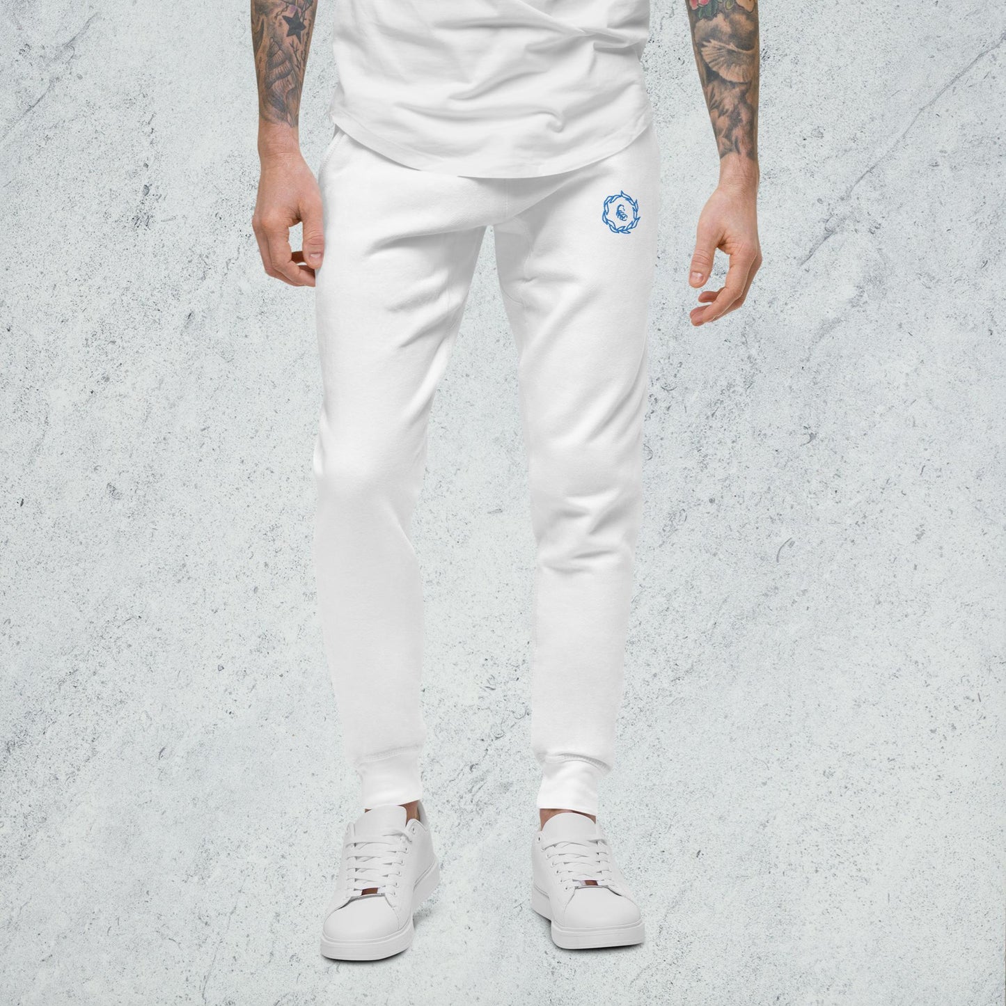 Drippy Blue Embroidered Sweatpants