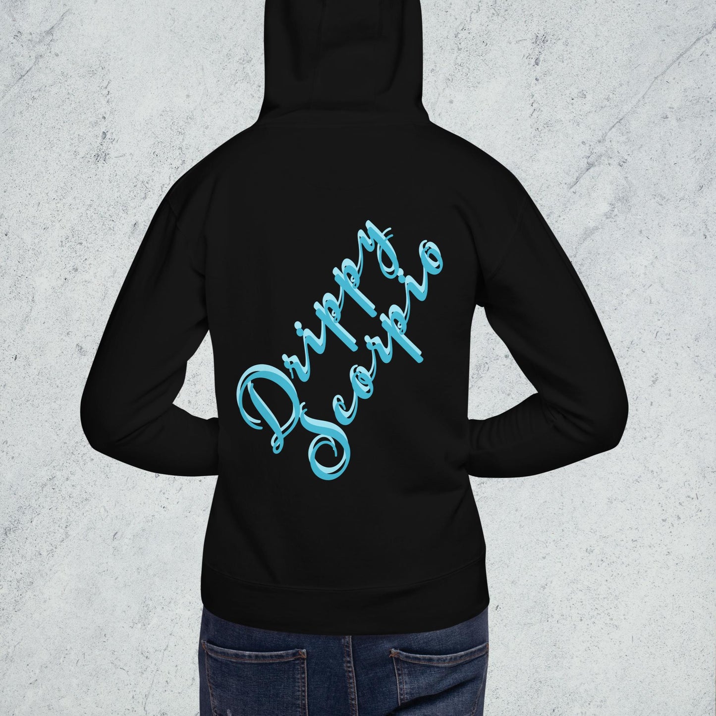 Drippy Blue Embroidered Hoodie