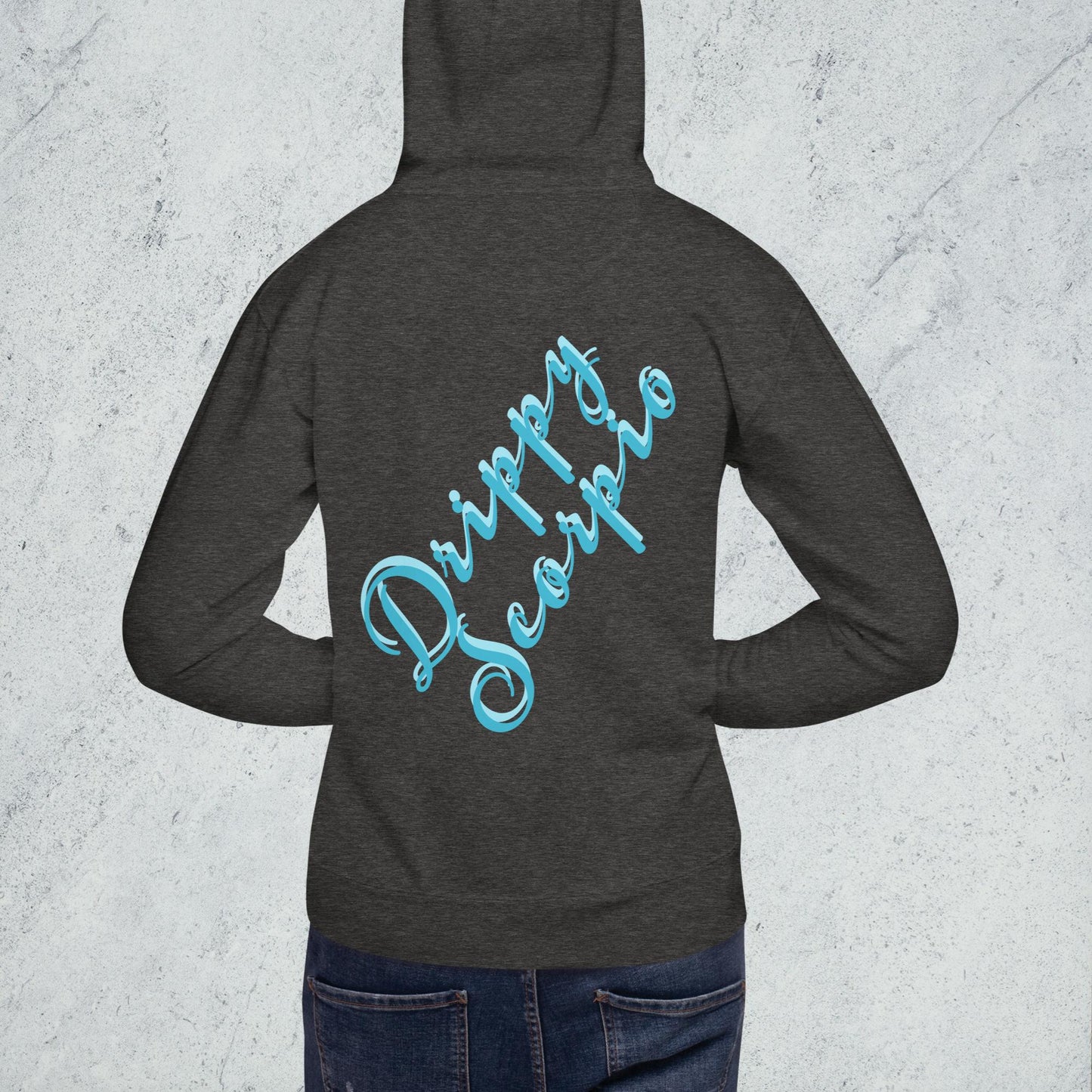 Drippy Blue Embroidered Hoodie
