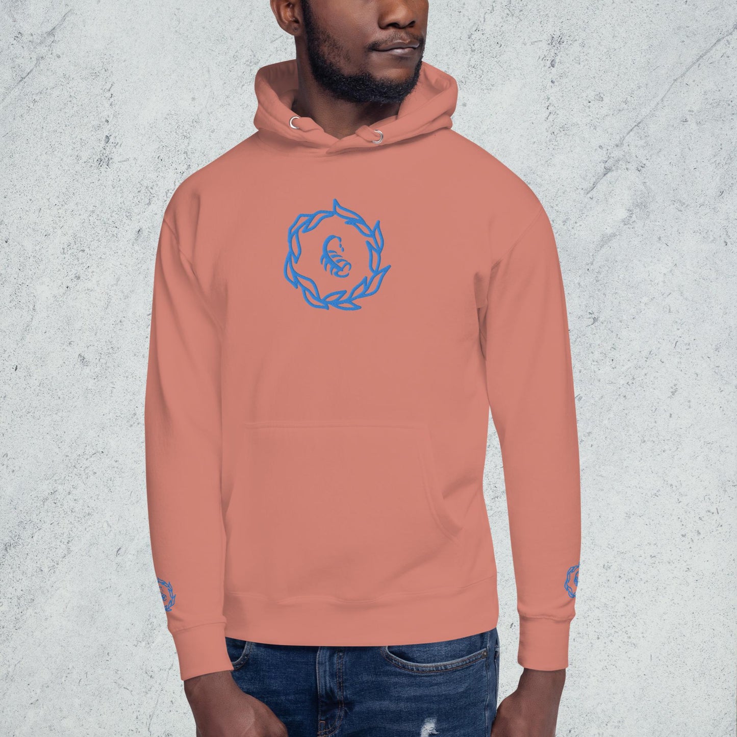 Drippy Blue Embroidered Hoodie