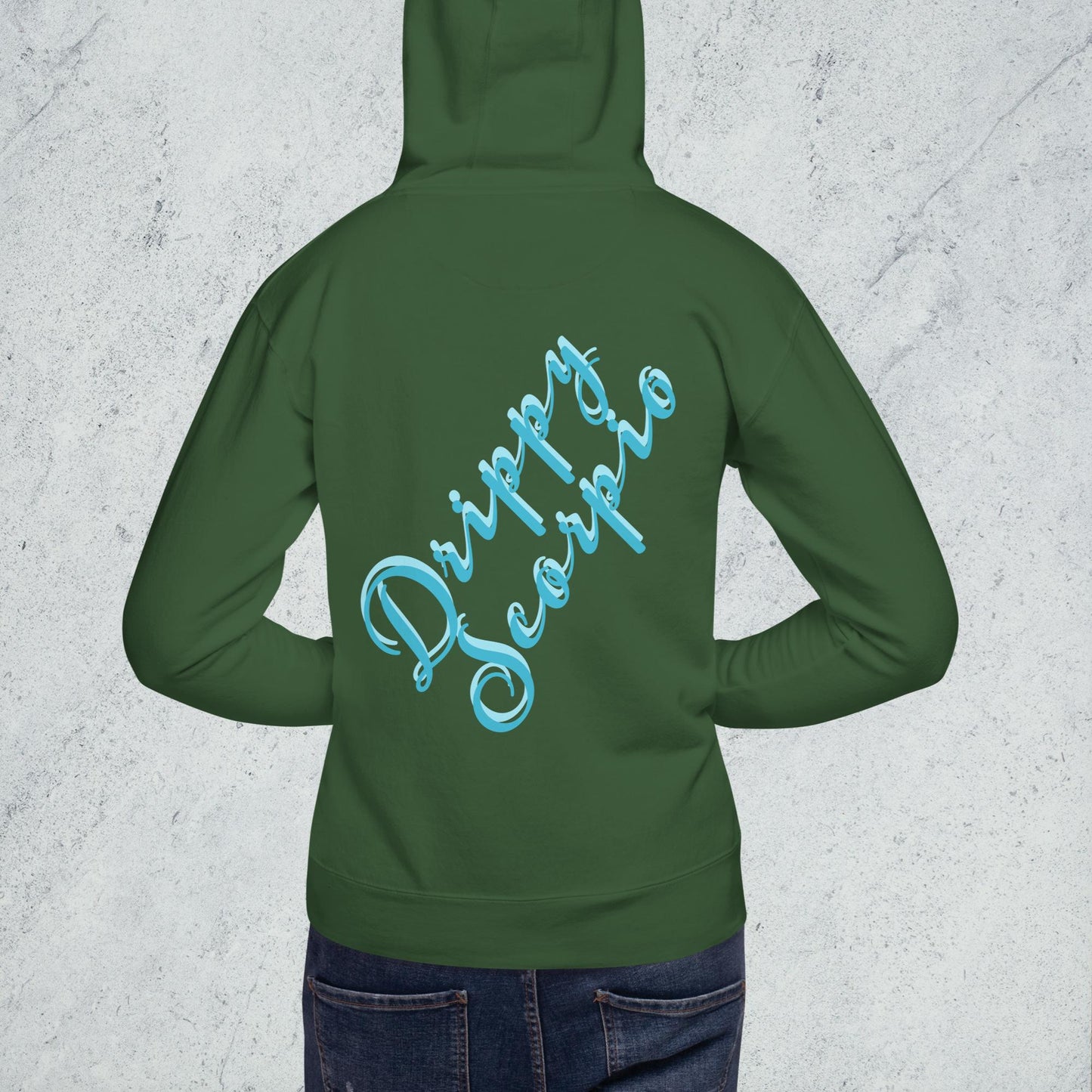 Drippy Blue Embroidered Hoodie