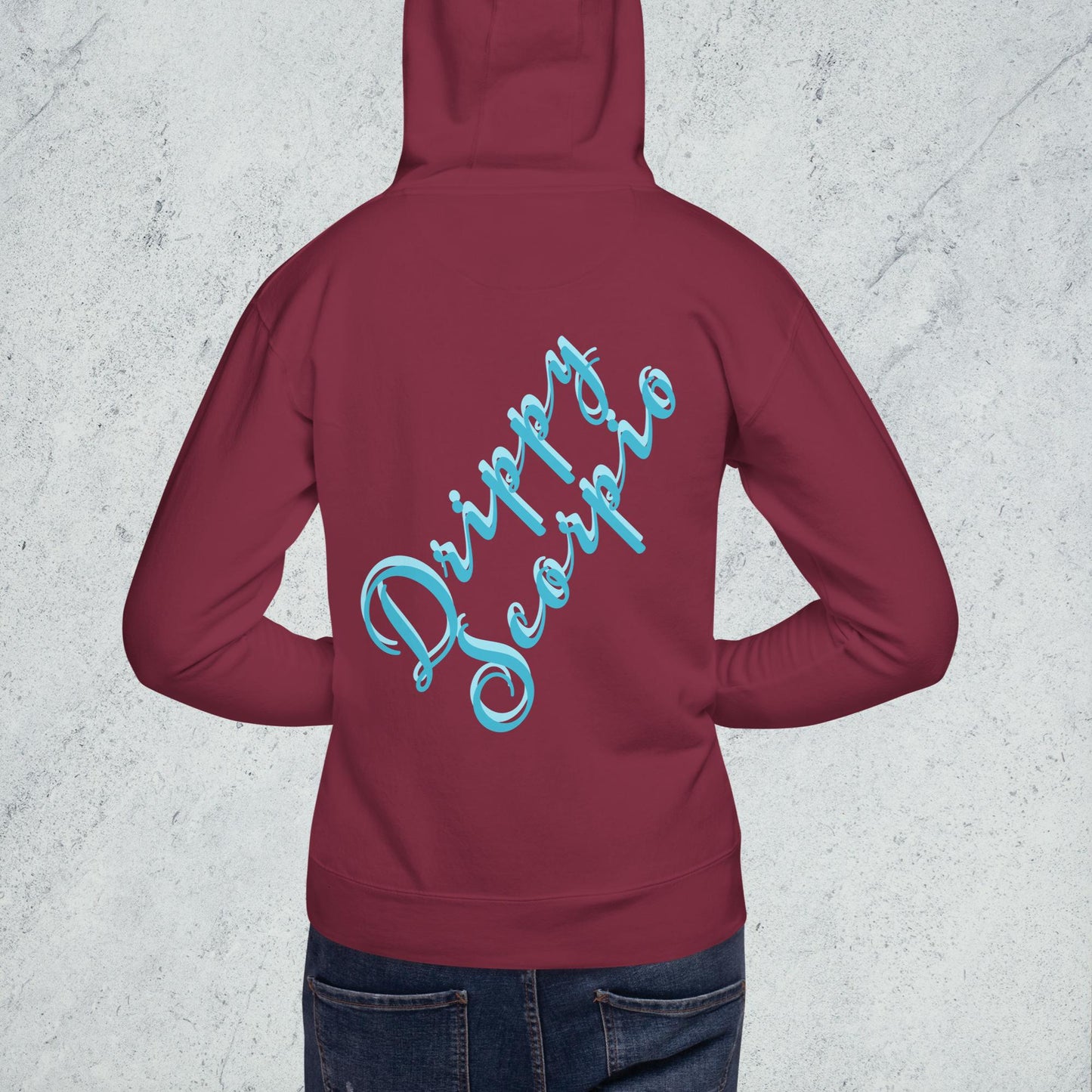 Drippy Blue Embroidered Hoodie