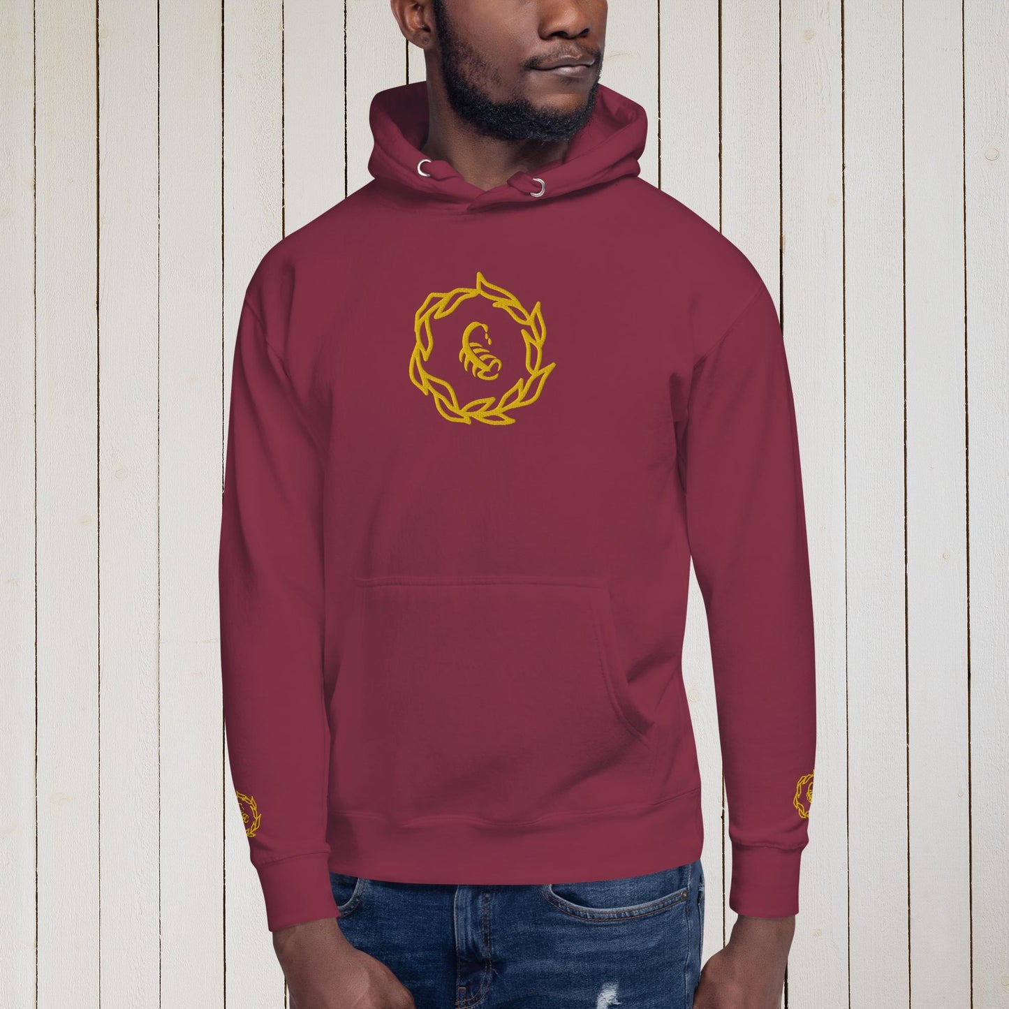 Drippy Gold Embroidered Hoodie
