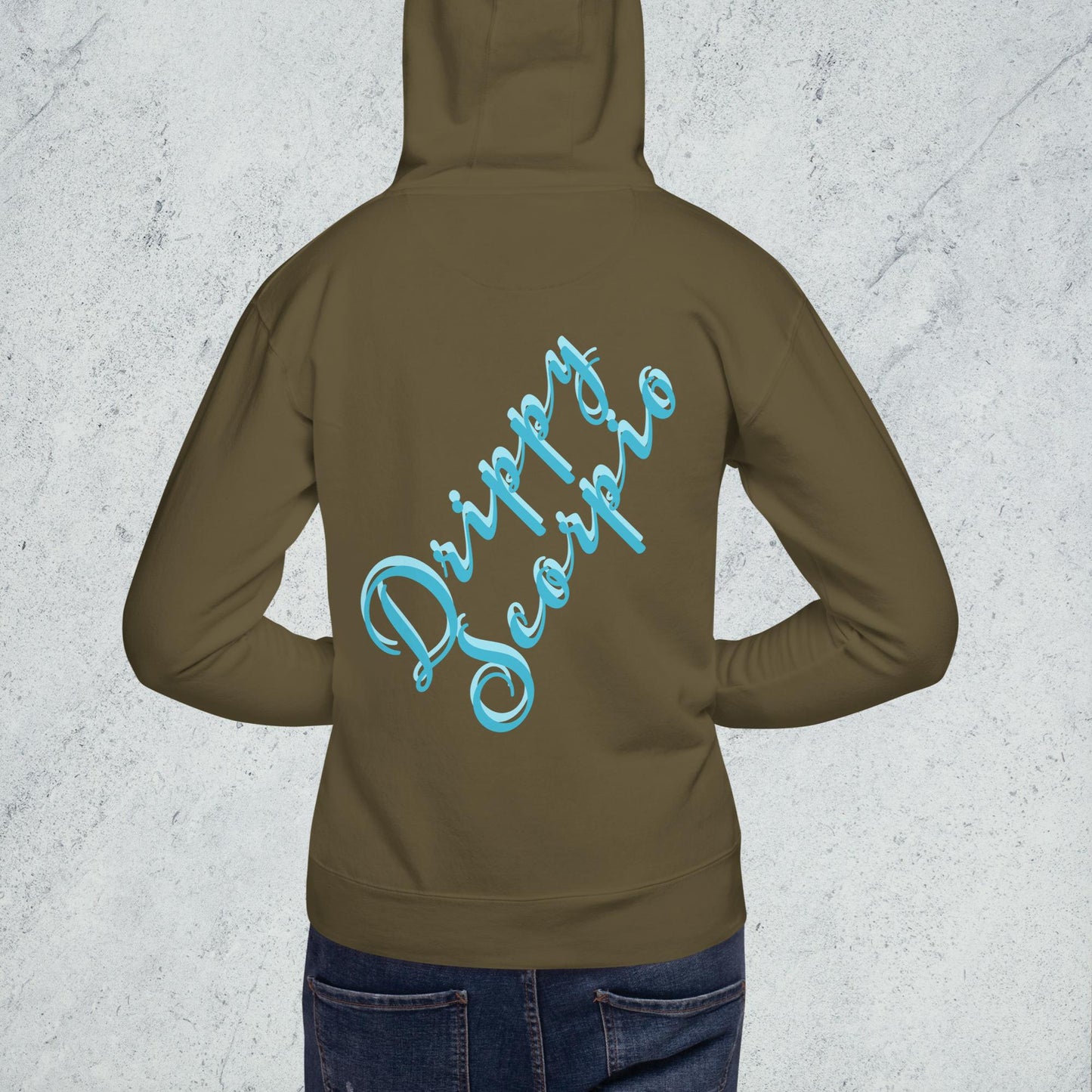 Drippy Blue Embroidered Hoodie