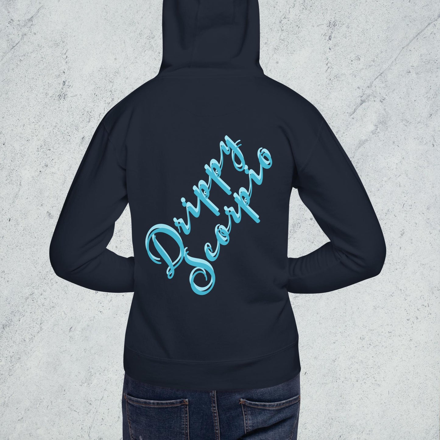Drippy Blue Embroidered Hoodie