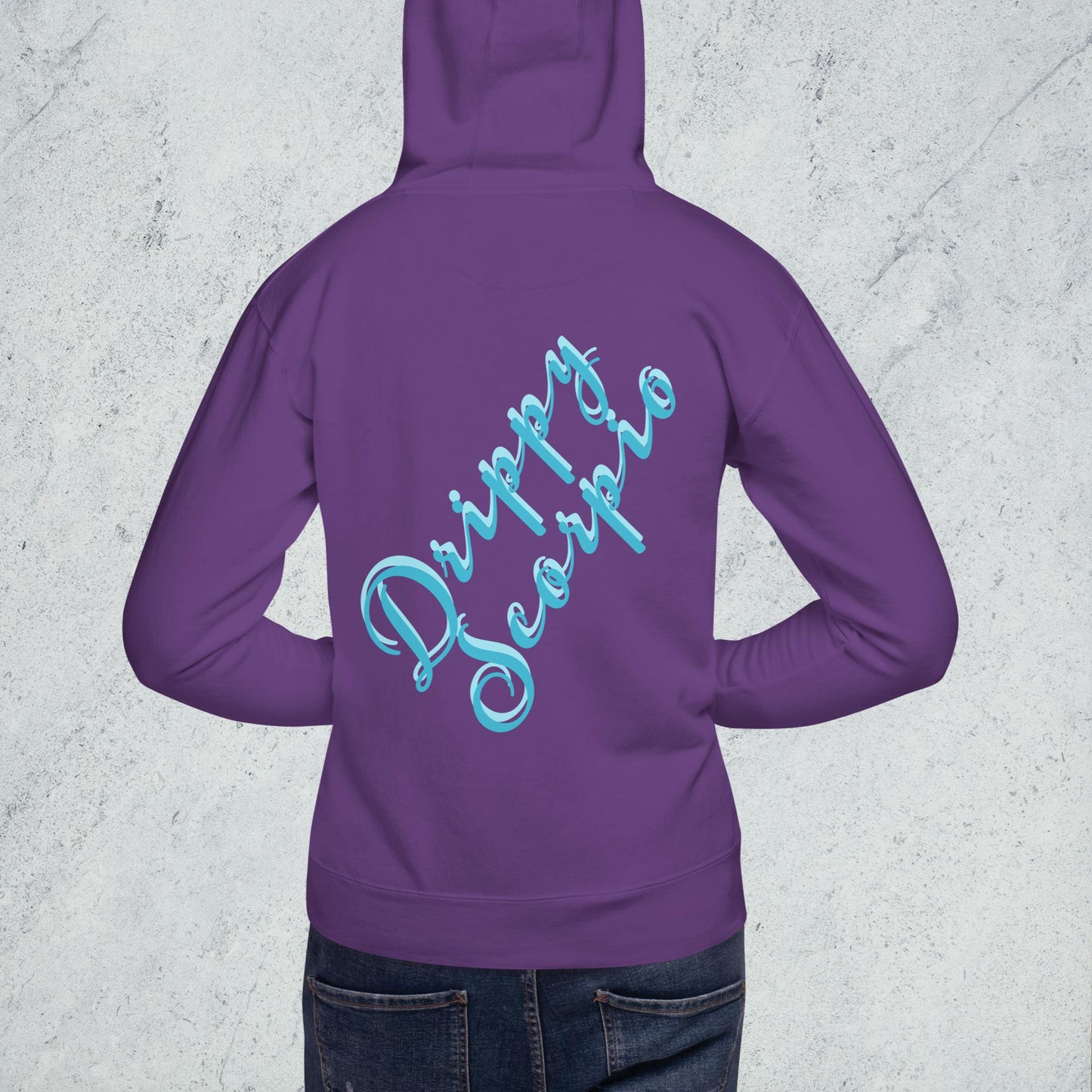 Drippy Blue Embroidered Hoodie