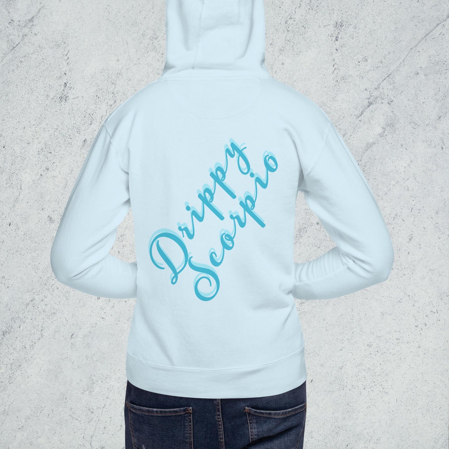 Drippy Blue Embroidered Hoodie
