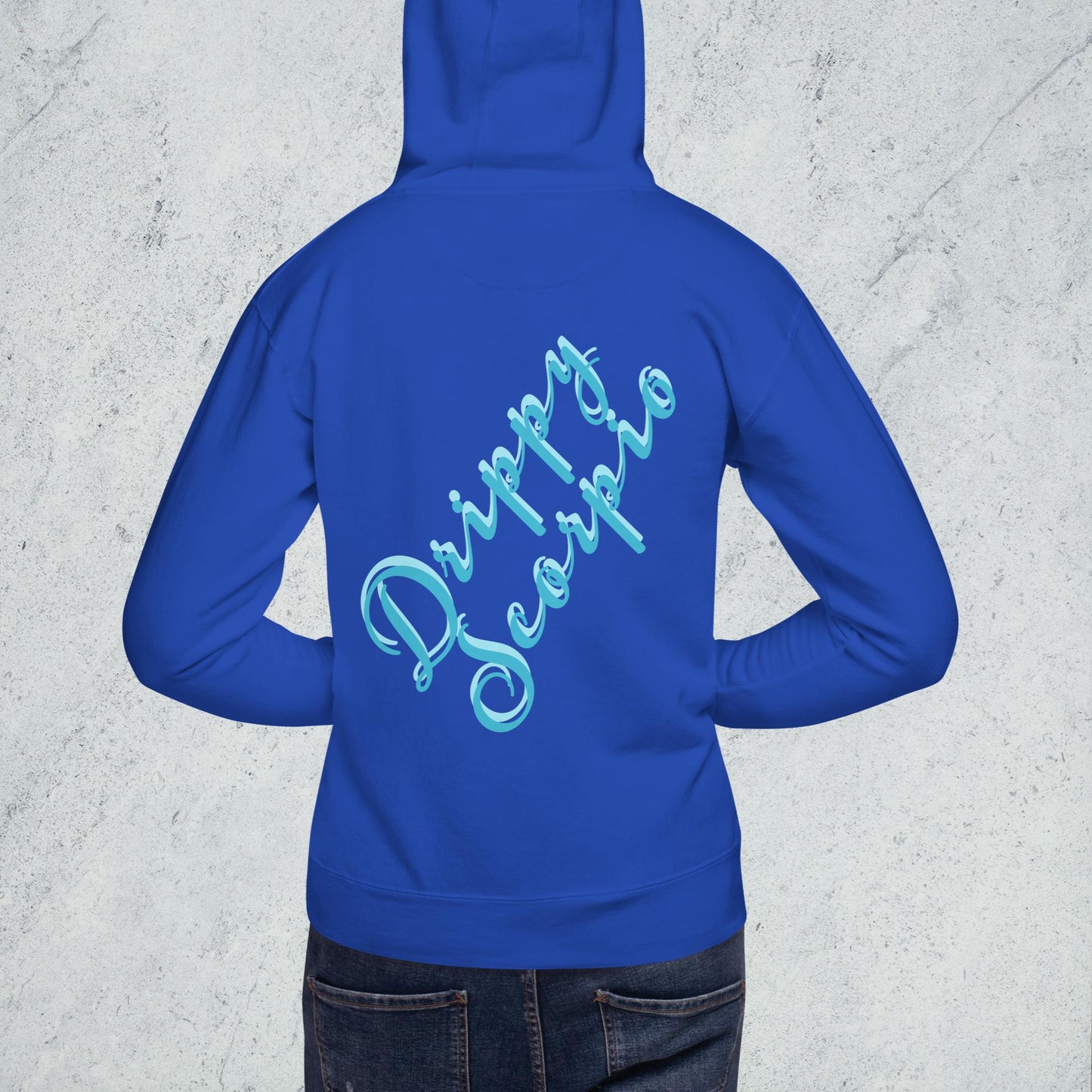 Drippy Blue Embroidered Hoodie