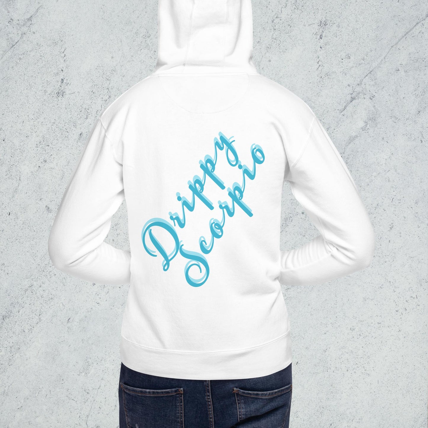 Drippy Blue Embroidered Hoodie